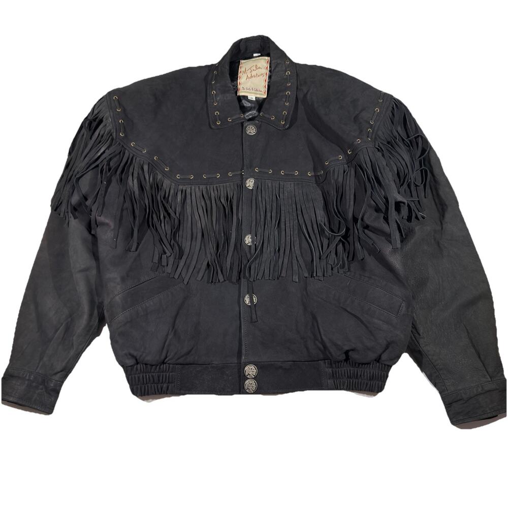 M. Julian Adventure Santa Fe Fringe Suede Leather Jacket Ranch Western Men M